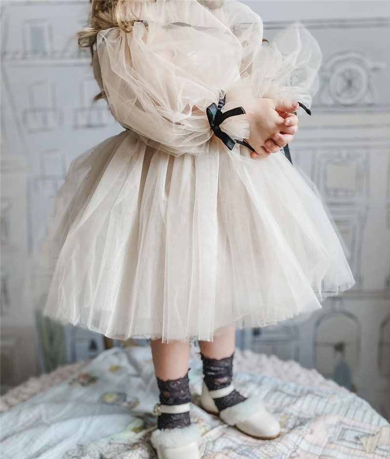 Princess Off Shoulder Tutu white Dress for girls