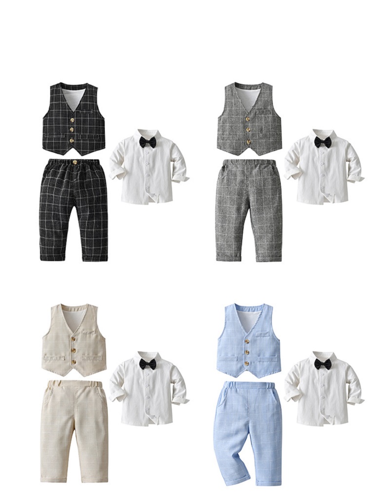 Boy Formal Plaid Clothes Set