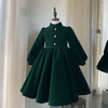 Shirt Collar Velvet Knee-Length Dress