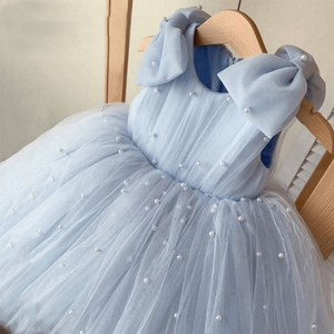 Princess Pearl Bow Sleeveless Dress