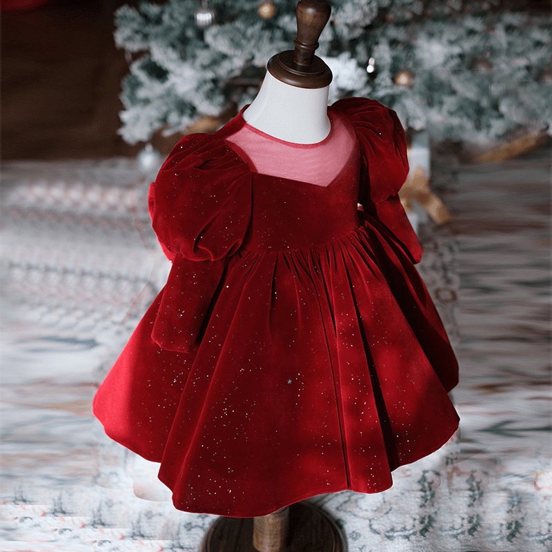 Christmas Backless Shimmering Velvet Dress