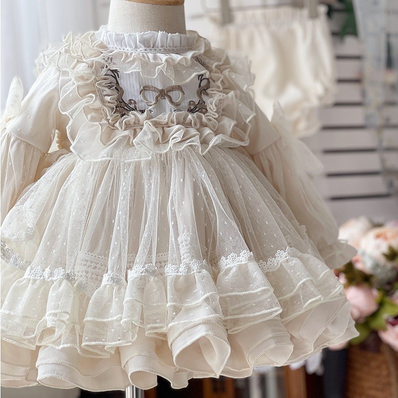 luxury white Lolita Tutu lace bow Costume Dress