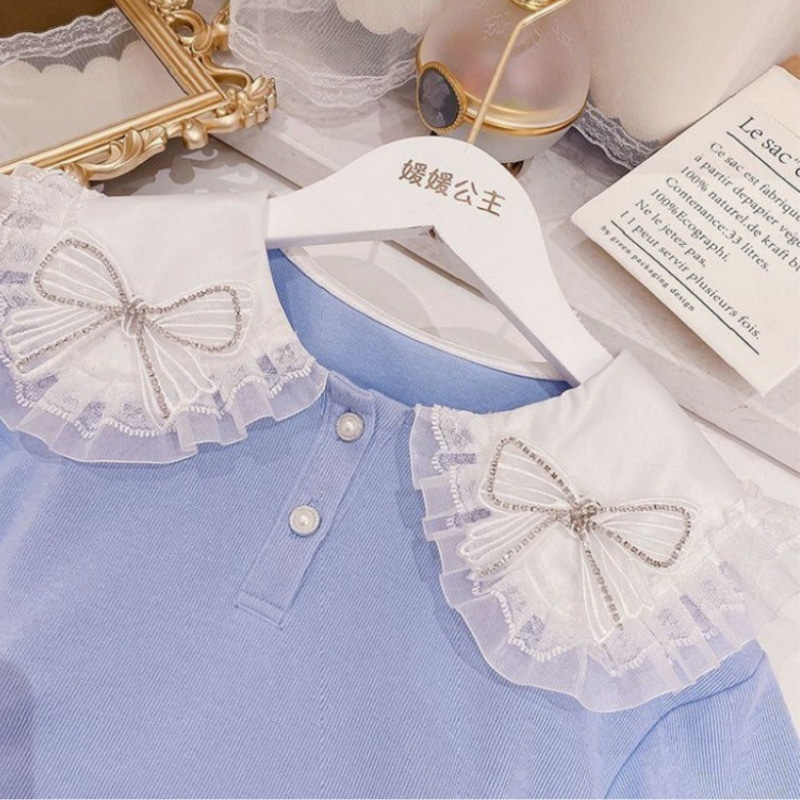 Rhinestone Blue Clothes Set 