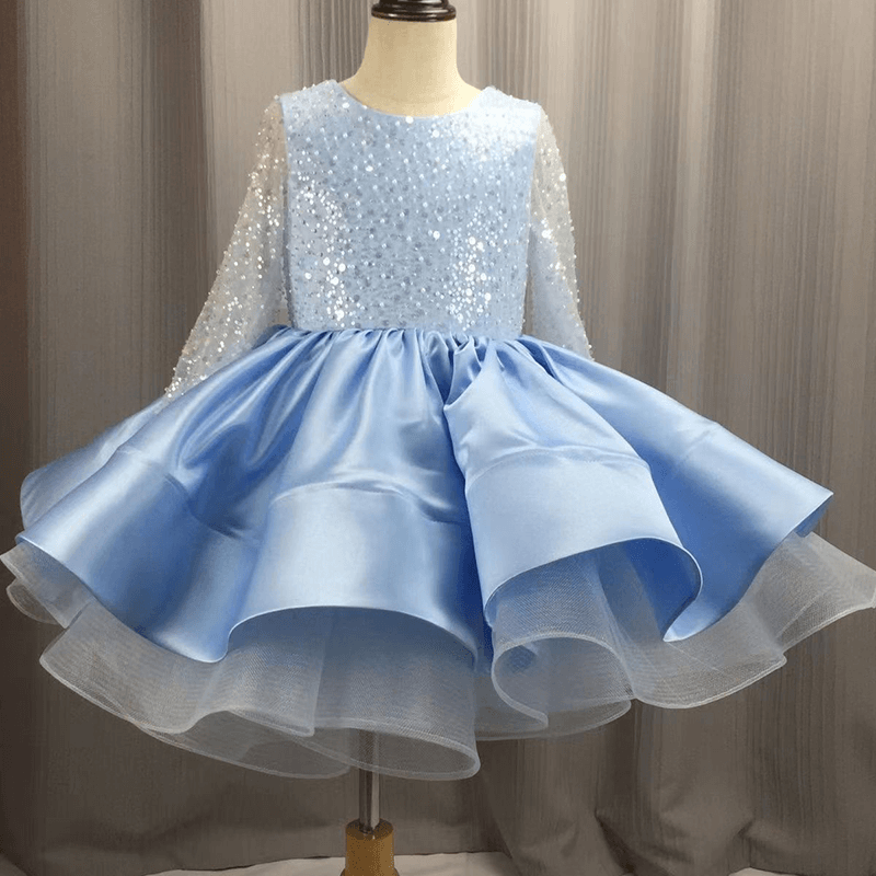 Sequins Long Sleeve Tutu Dress