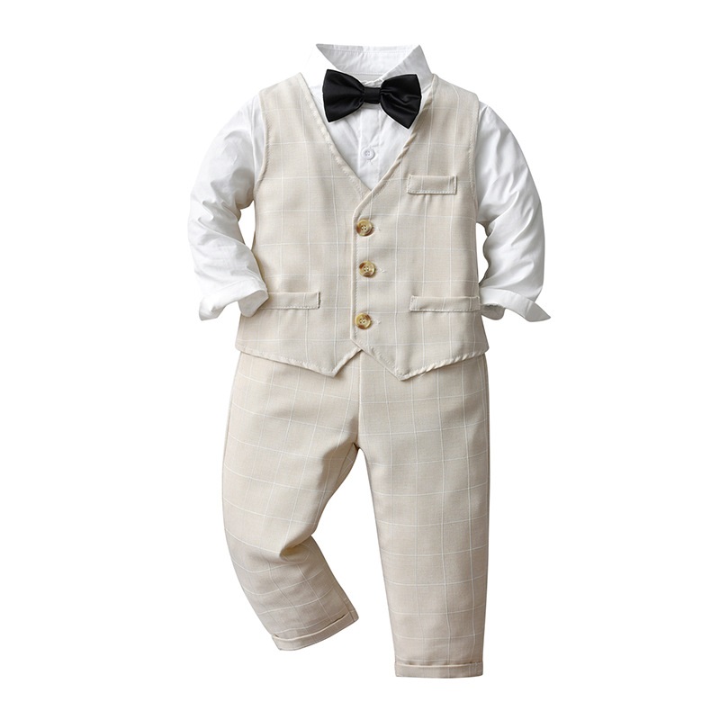 Boy Formal Plaid Clothes Set