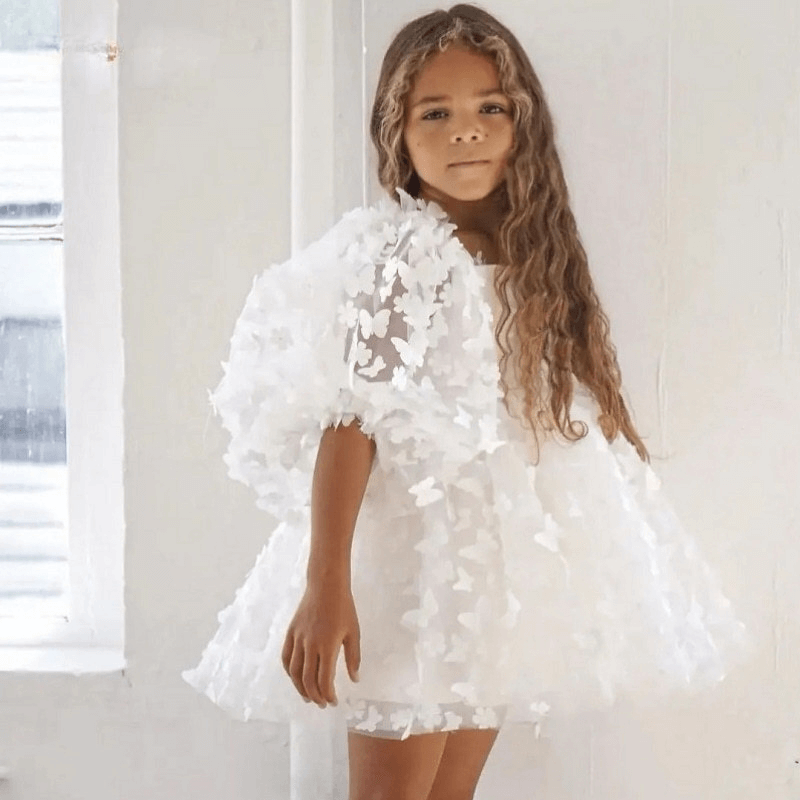 Butterfly Tutu Puff Sleeve Dress