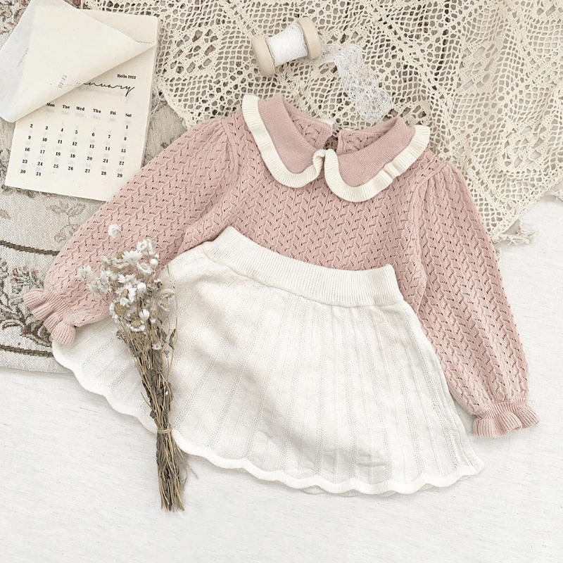 Princess Cotton Knitted Sweater Dress Set