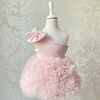 One-Shoulder Bow Layered Tutu Dress