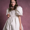 Silk Puff Sleeve Balloon Dress