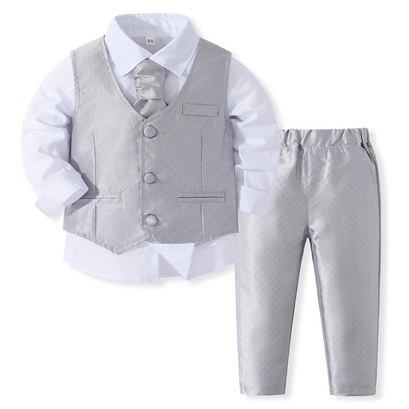 Boy Formal Silk Clothes Set 