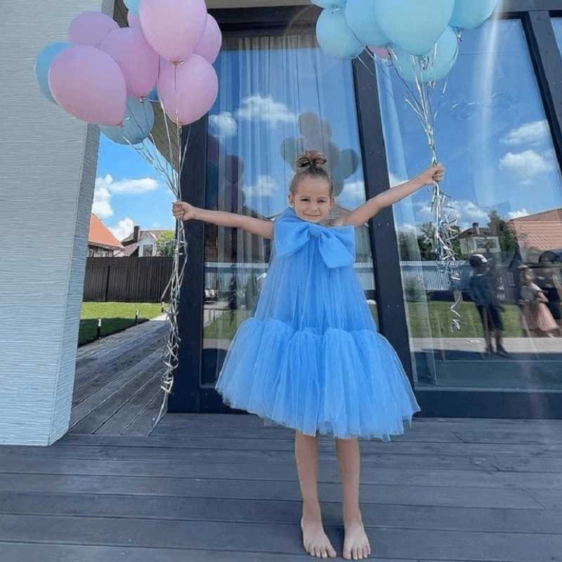 Big Bow Tutu Off Shoulder Dress