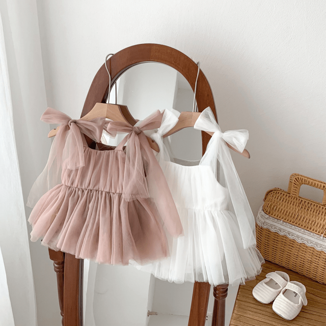 Bow Sleeveless Tutu Romper Dress