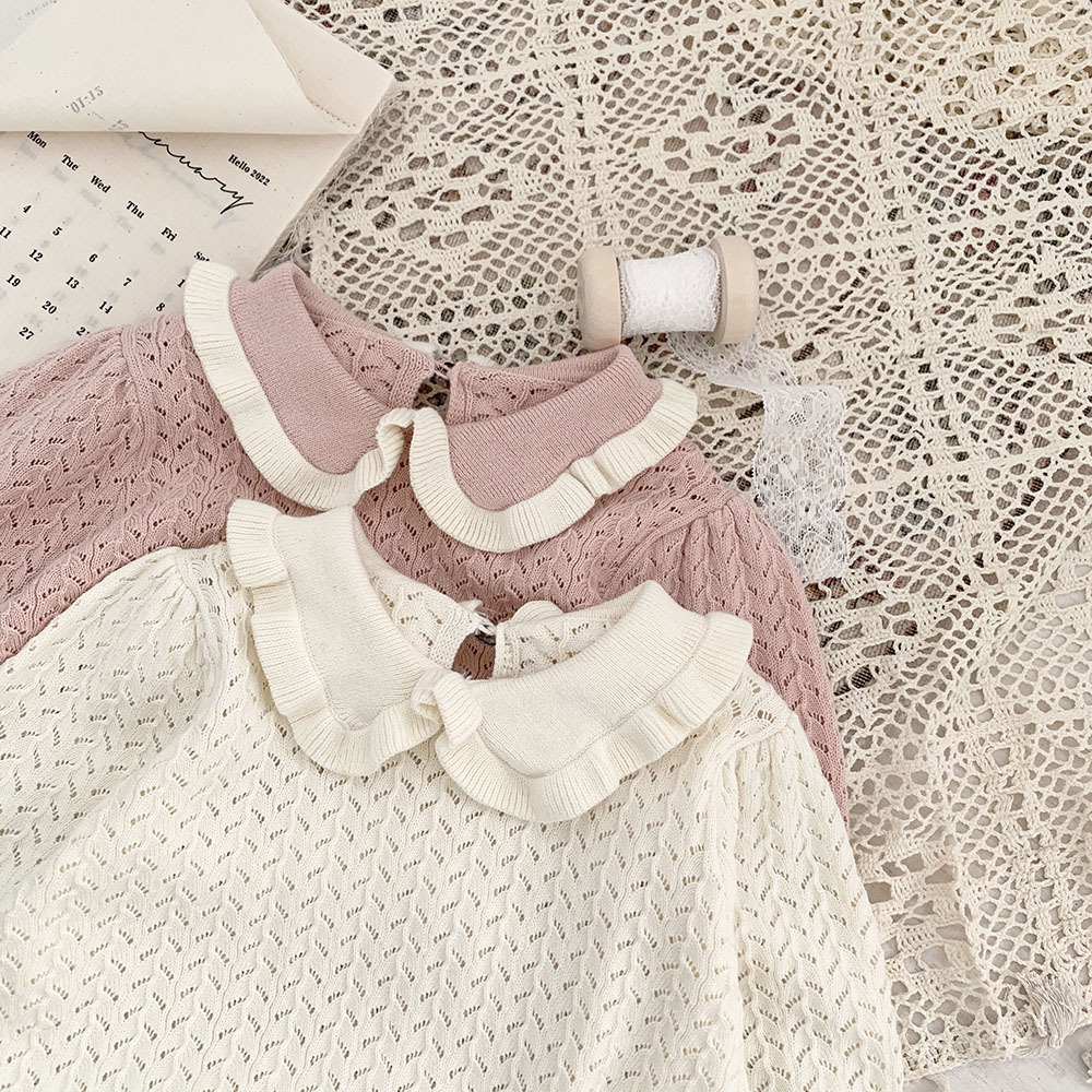 princess Knit hollow-out lapel sweater