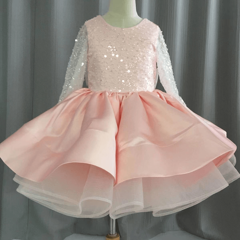 Sequins Long Sleeve Tutu Dress