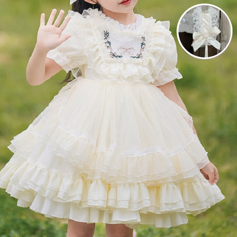 luxury white Lolita Tutu lace bow Costume Dress