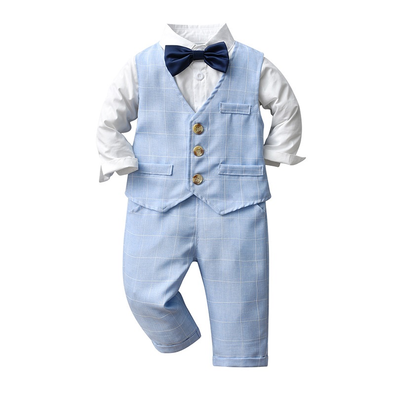 Boy Formal Plaid Clothes Set