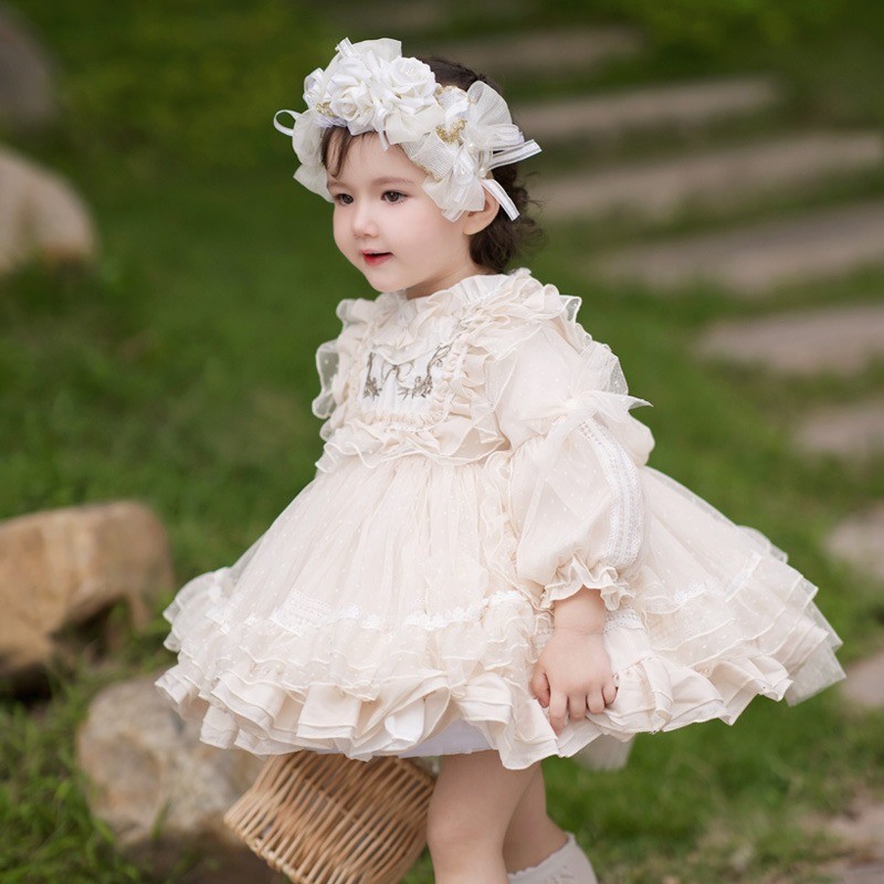 luxury white Lolita Tutu lace bow Costume Dress