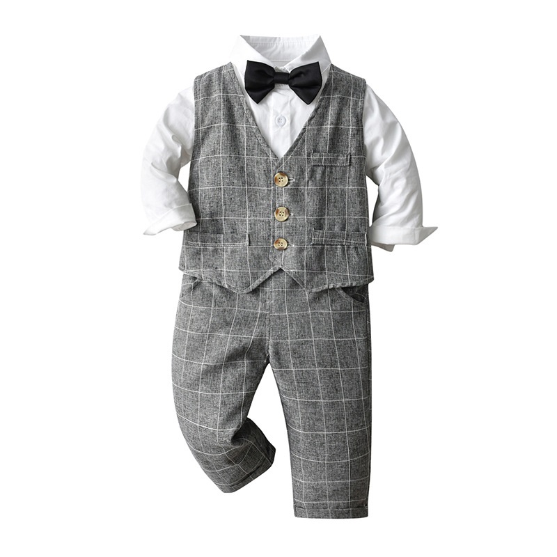 Boy Formal Plaid Clothes Set