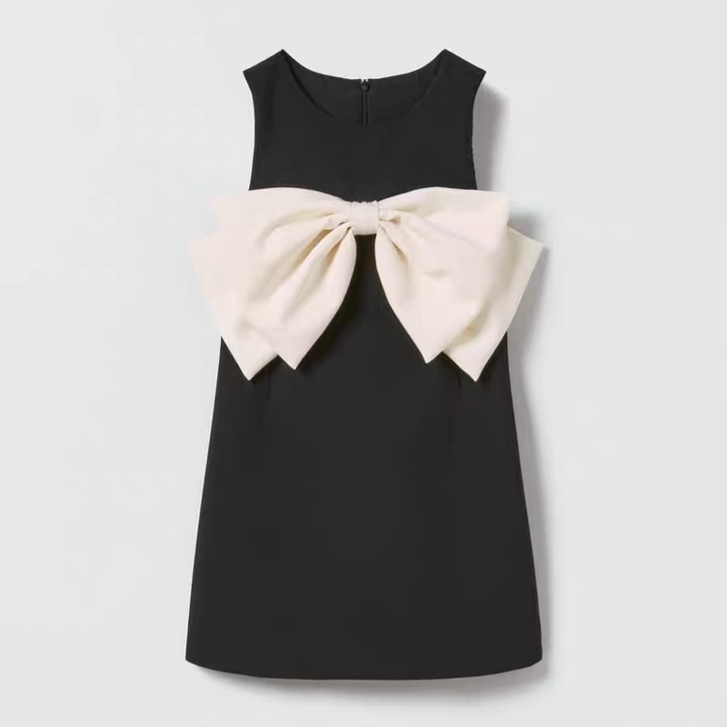 Princess Big Bow Sleeveless black Dress