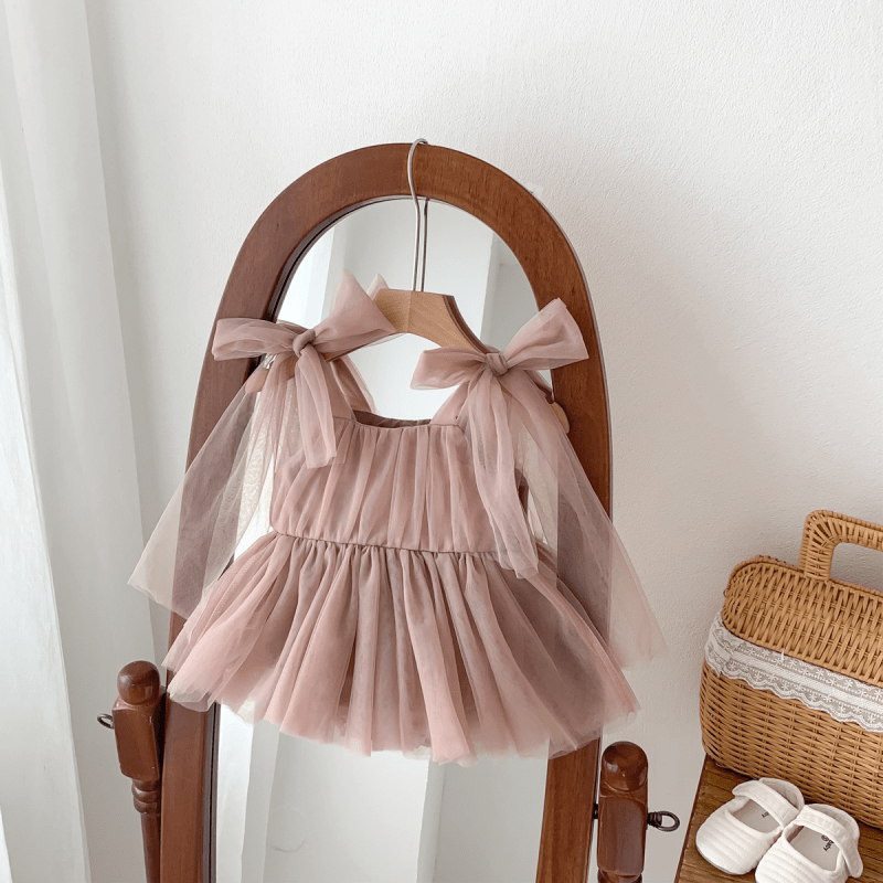 Bow Sleeveless Tutu Romper Dress