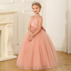 V-neck Floor-Length Tulle Sleeveless Dress