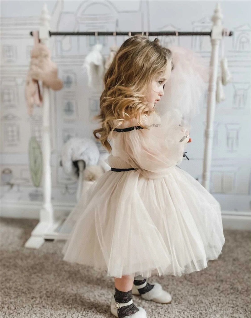 Princess Off Shoulder Tutu white Dress for girls