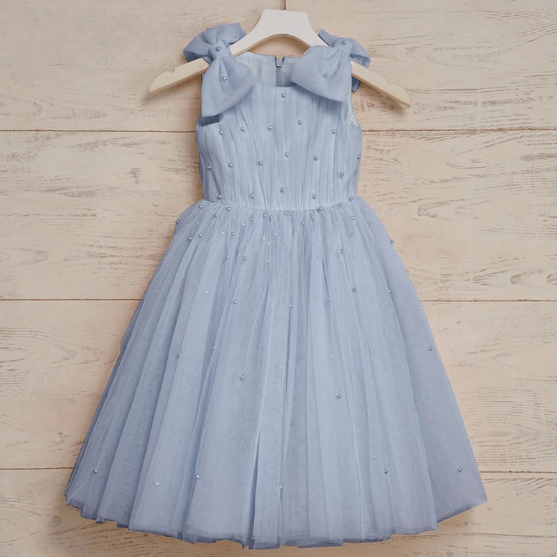 Princess Pearl Bow Sleeveless Dress