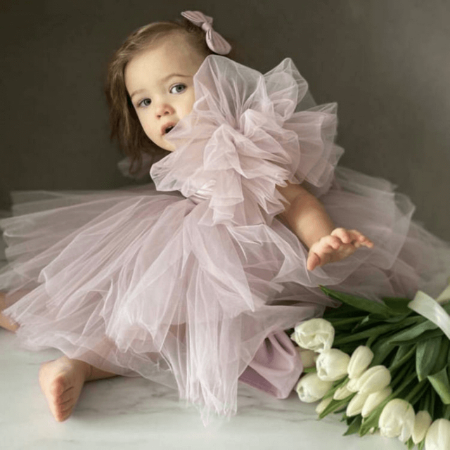 Tutu Tulle Fluffy Sleeve Dress 