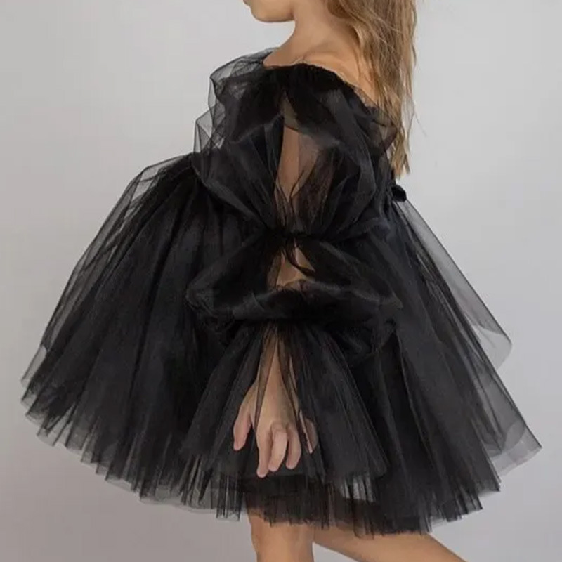 Off Shoulder Puff SleeveTutu Dress