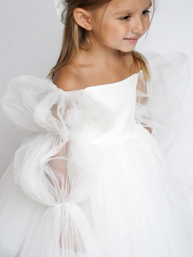 Off Shoulder Puff SleeveTutu Girl Dress