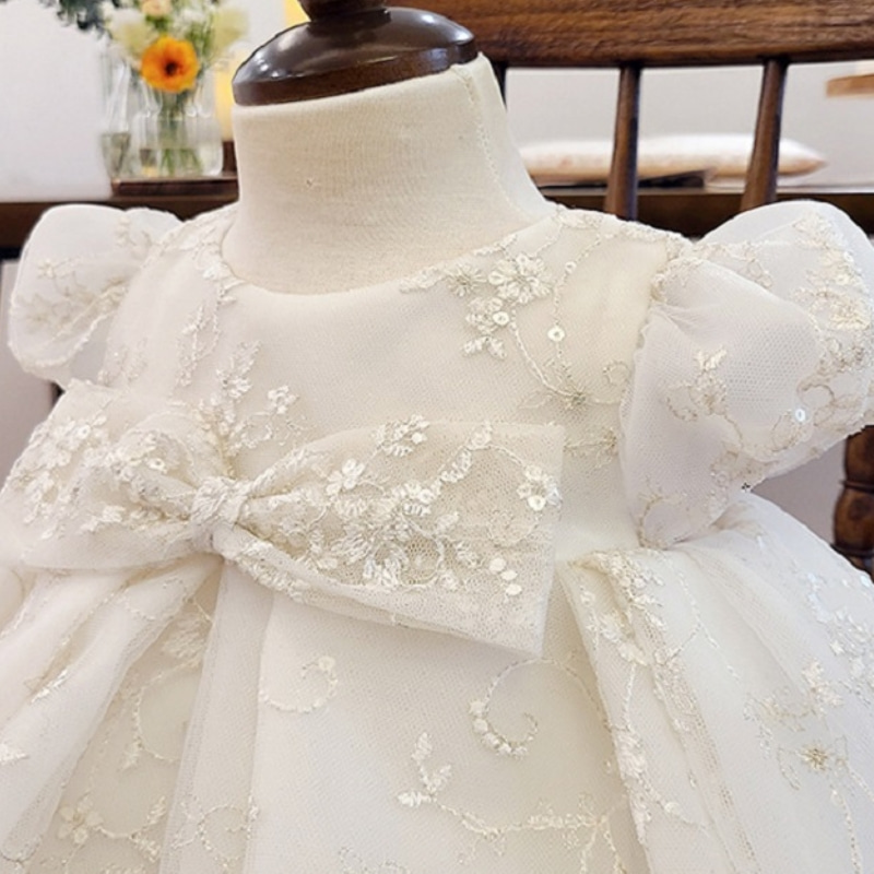 Luxury Flower Embroidery Tulle Dress