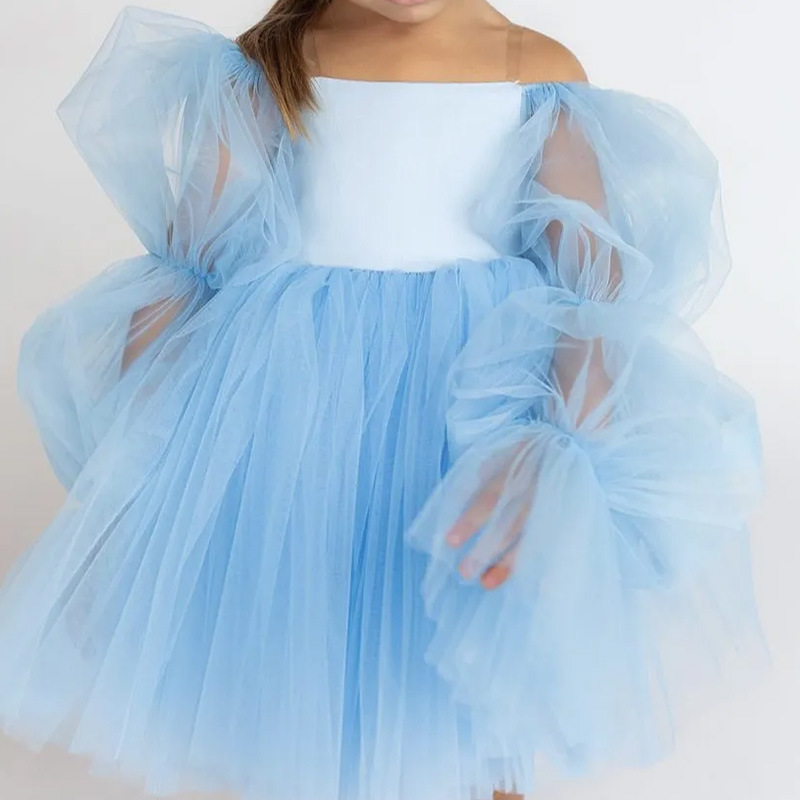 Off Shoulder Puff SleeveTutu Dress