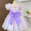 Gradient 3D Butterfly Tulle Dress