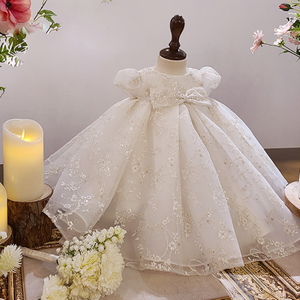 Luxury Flower Embroidery Tulle Dress