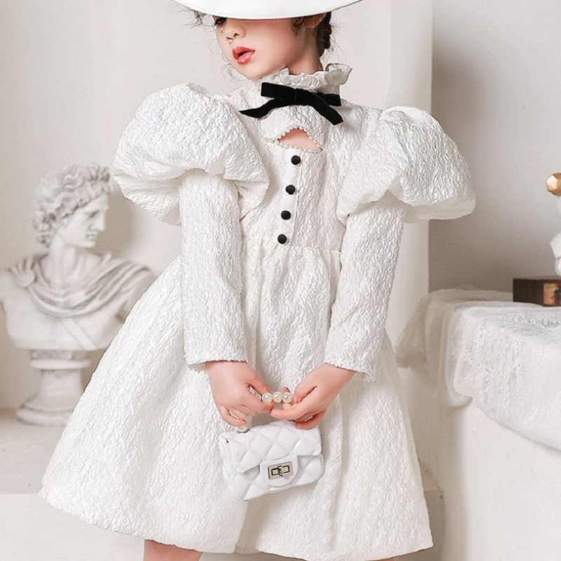 Long Puff Sleeve Vintage Dress