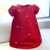 Red Pearl Beading Silk Dress