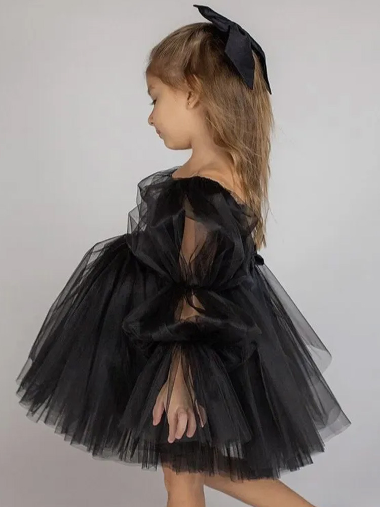 Off Shoulder Puff SleeveTutu Girl Dress